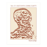 Skull Of A Skeleton With A Burning Cigarette (Print Only) thumbnail