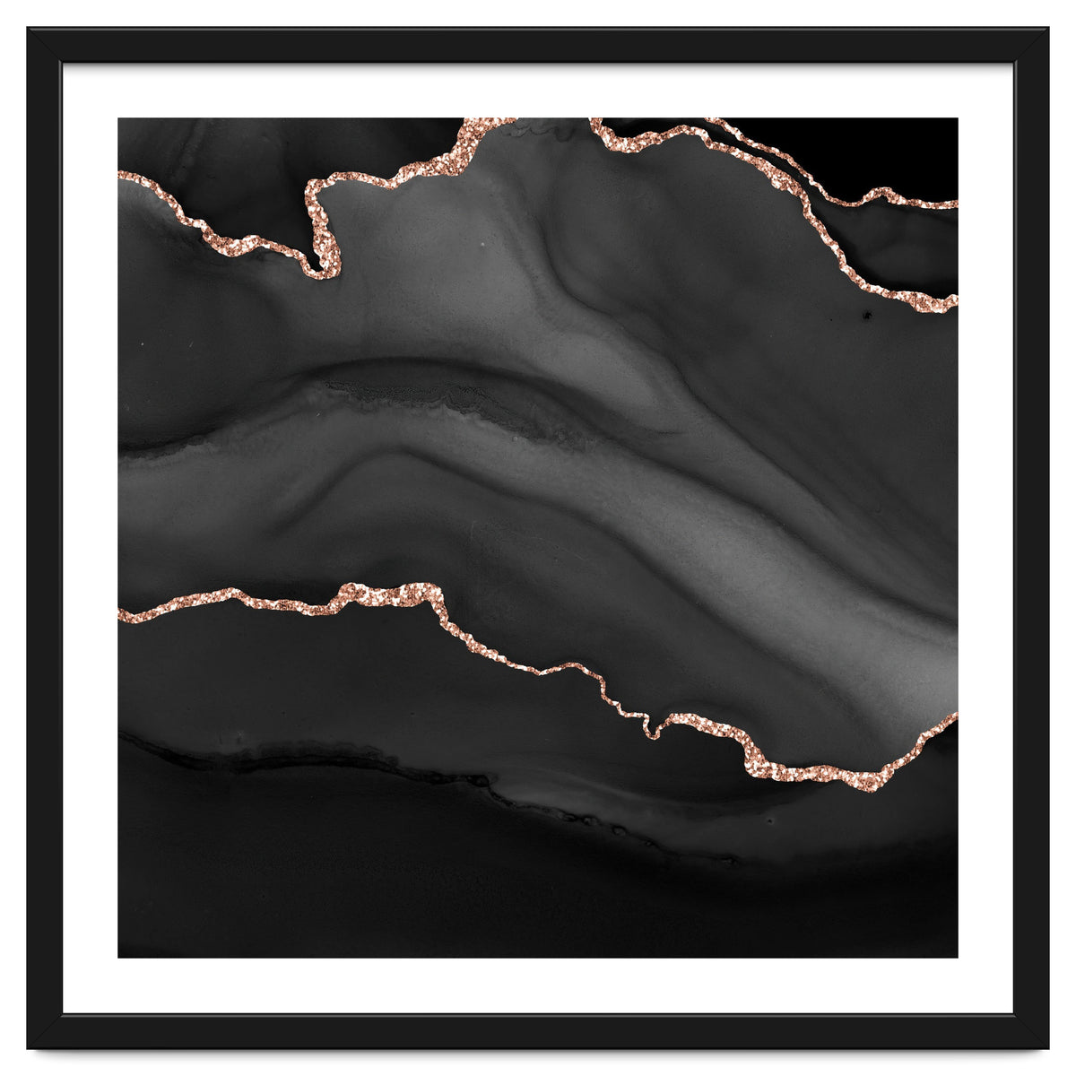 Black & Rose Gold Agate Texture 01