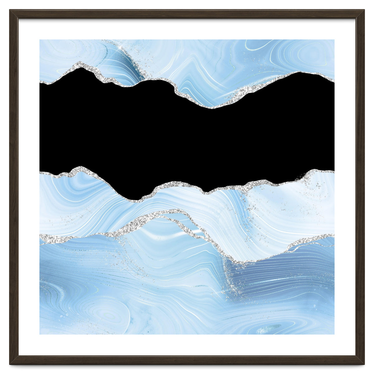 Blue & Silver Agate Glitter Texture 03