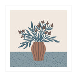 Brown Flowers in a Vase – Minimalist Floral Still Life (Print Only) thumbnail