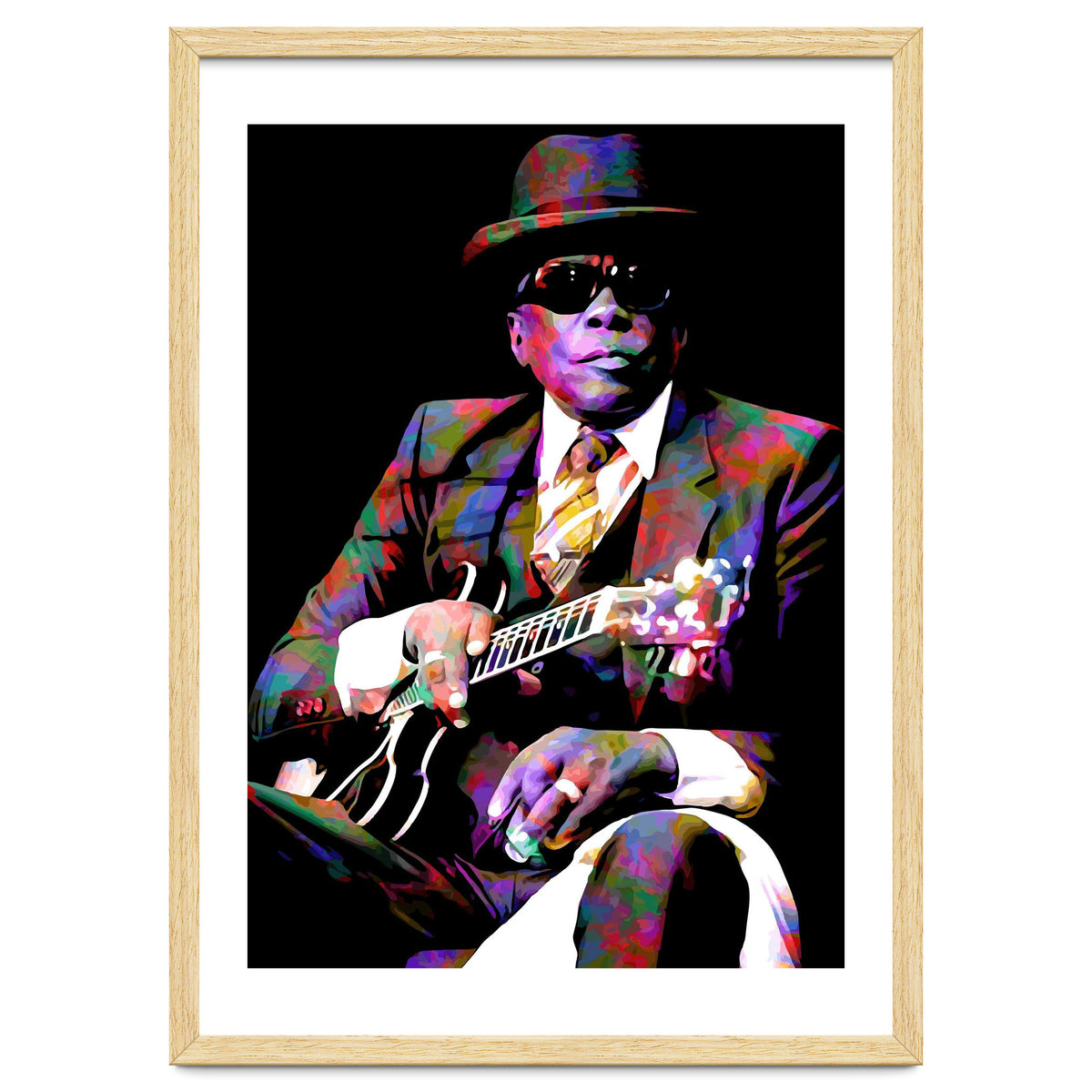 John Lee Hooker American Blues Musician Legend Colorful Art