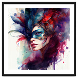Turquoise Feathered Carnival Mask Portrait thumbnail
