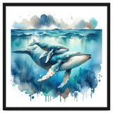 Mother And Calf Whales Watercolor thumbnail