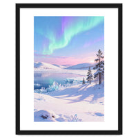 Northern Lights, Aurora Sky, Arctic Landscape, Aurora borealis, Snow Fall