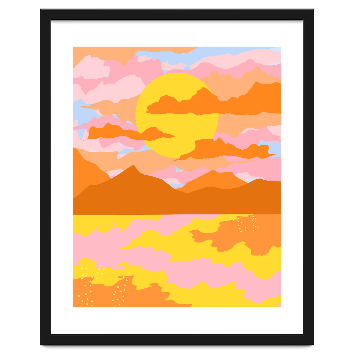 Colors Of The Sky, Sunset Sunrise Nature Landscape Illustration, Travel Adventure Bohemian Colorful
