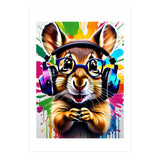 Chipmunk In Headphones, Graffiti (Print Only) thumbnail