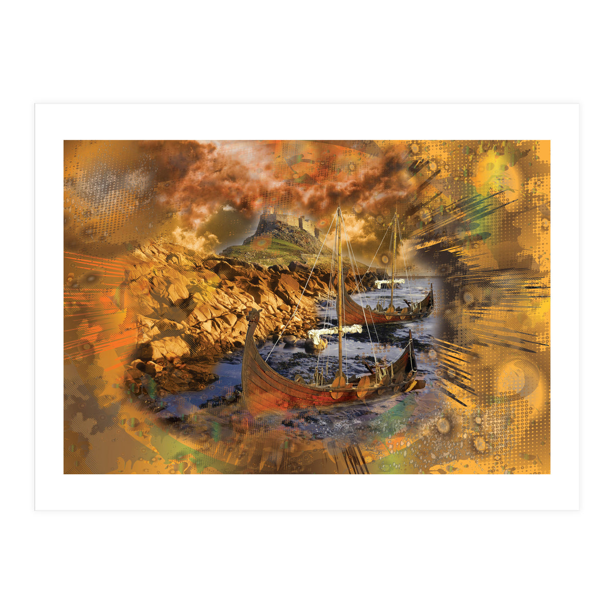 Lindesfarne Viking Raid 793 AD (Print Only)