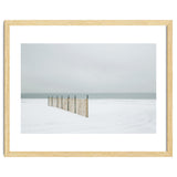 Wood fence in the winter snow beach thumbnail