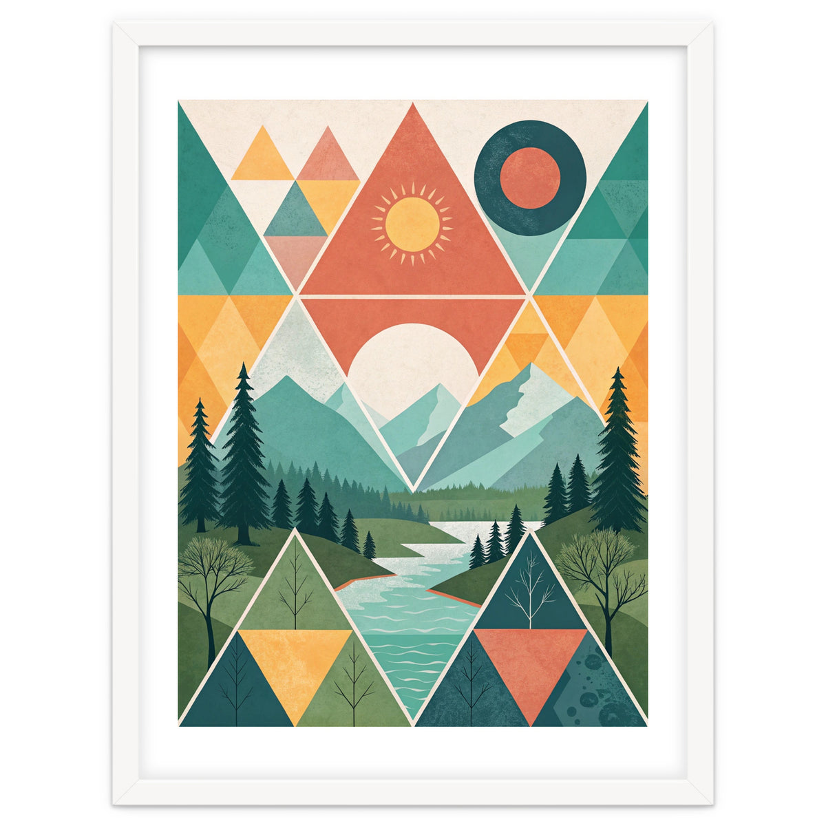 Geometric Convergence: A Mosaic of the Alpine Wilderness