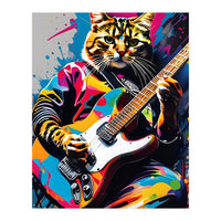 Cat Plays The Guitar, Graffiti (Print Only)