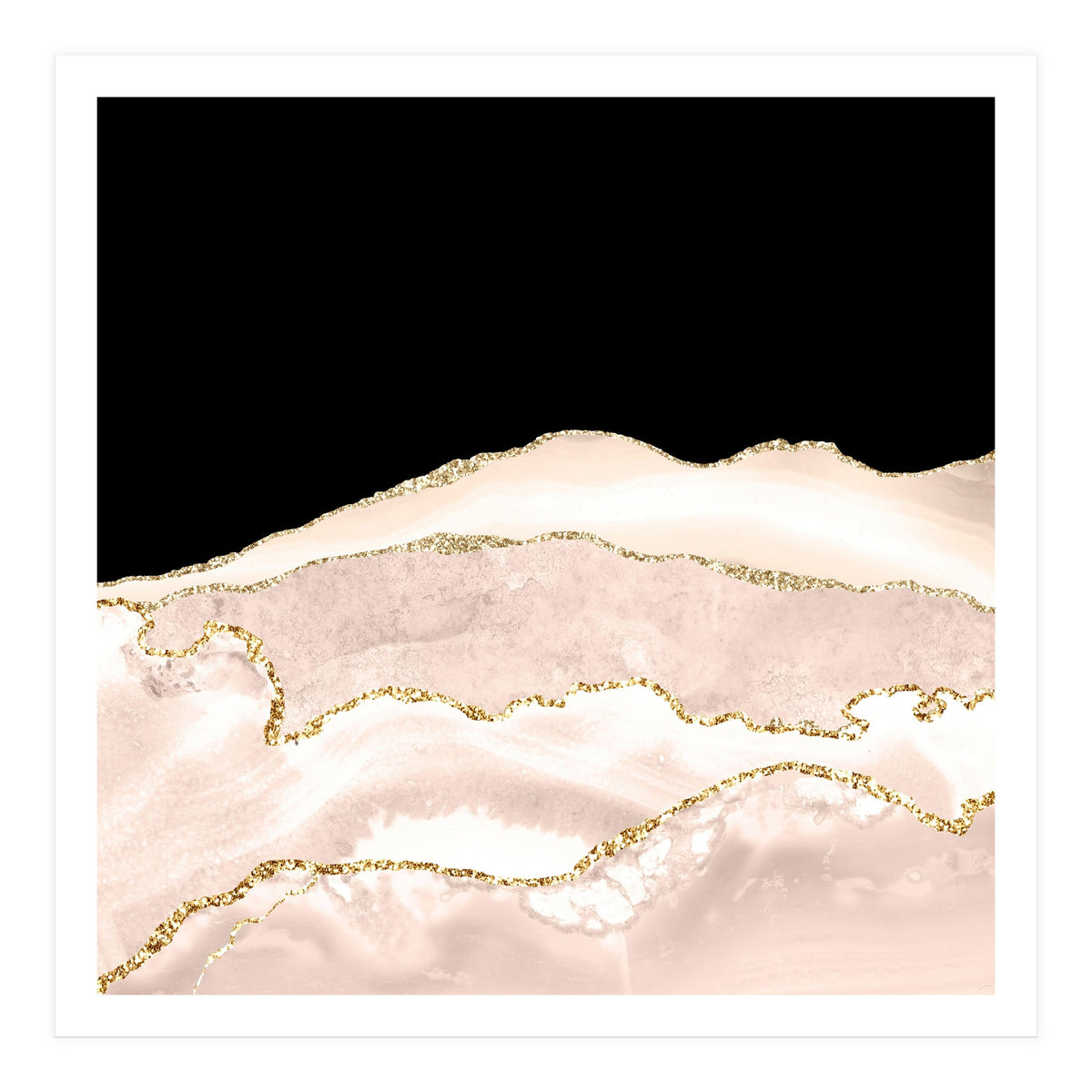 Ivory & Gold Agate Texture 03  (Print Only)