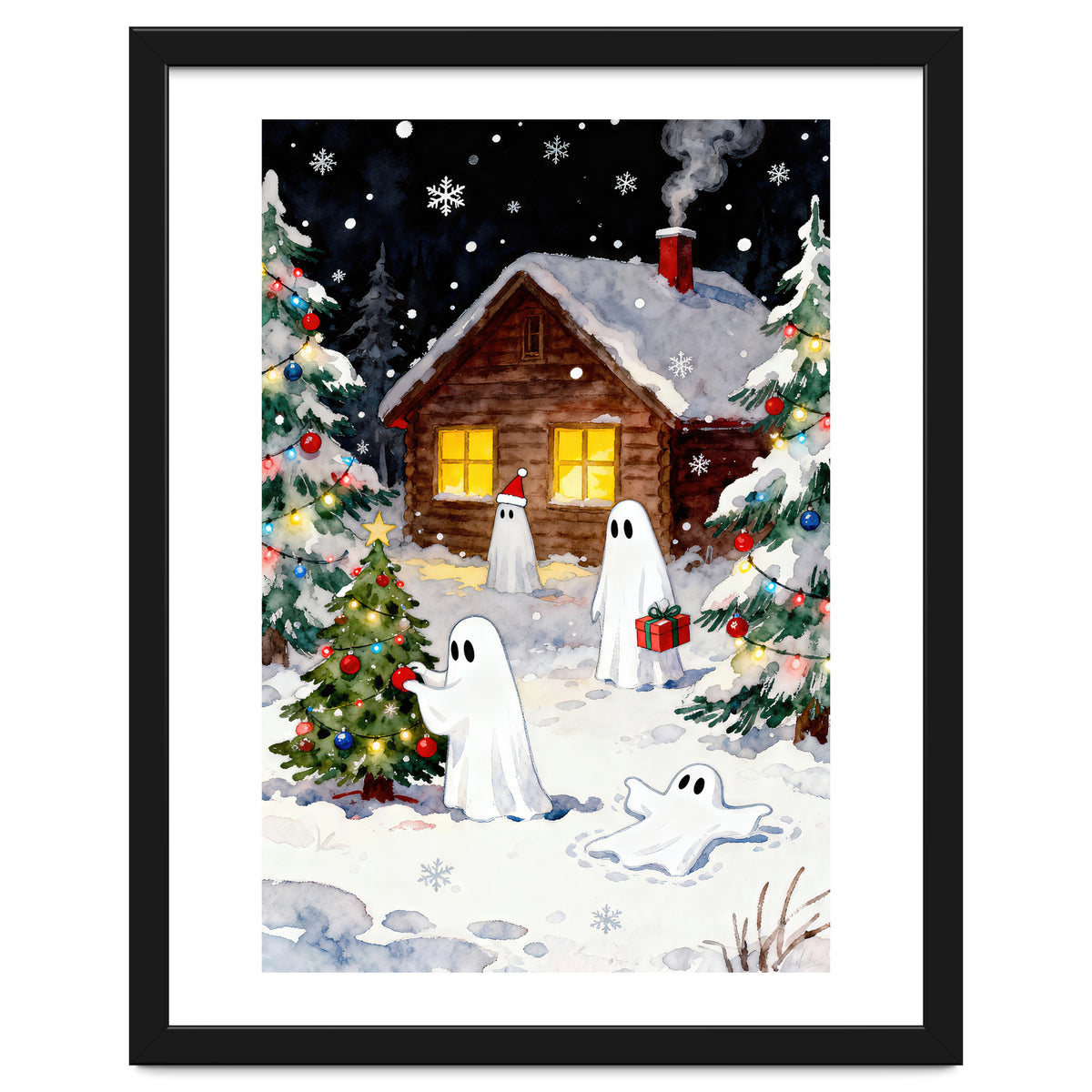 Spirited and Playful Christmas Ghost