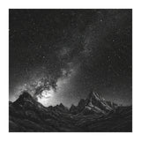 Starlit Mountain Majesty: Detailed Monochrome Milky Way (Print Only) thumbnail