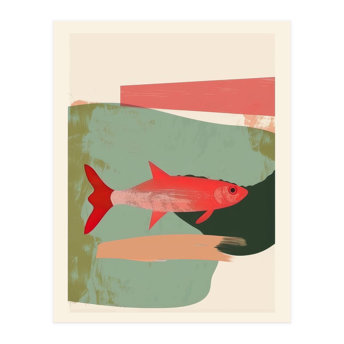 Red Fish Abstract (Print Only)