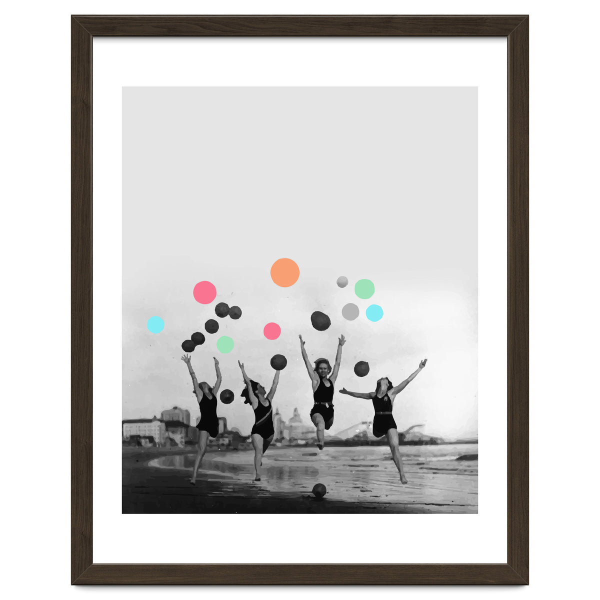 Vintage Women Black & White Photography Balloons Freedom Feminism Women's Rights Individuality
