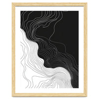 Abstract Black And White Wavy Lines Flowing