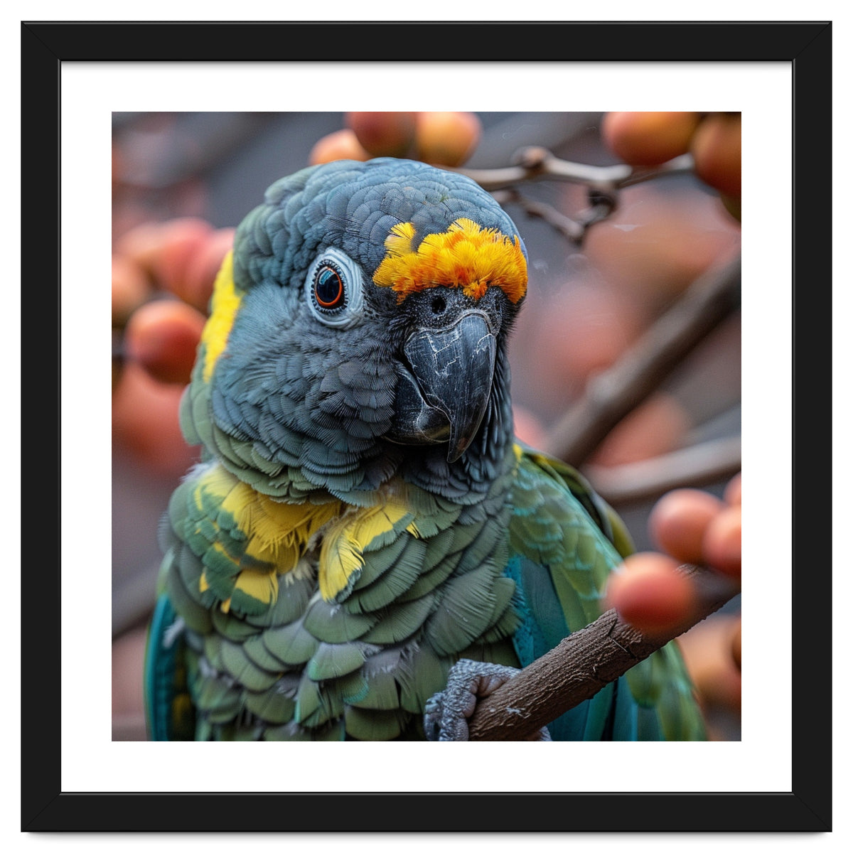 Yellow Headed Amazon Parrot Close Up Portrait