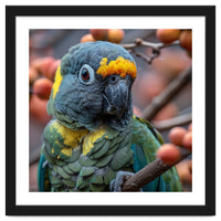 Yellow Headed Amazon Parrot Close Up Portrait