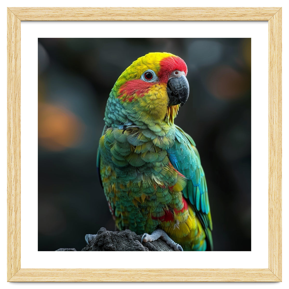 Vibrant Amazon Parrot Perched On A Branch