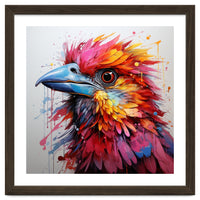 Vibrant Abstract Bird Portrait Watercolor Splash