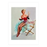Sexy Pinup Actress Posing With a Mirror (Print Only) thumbnail