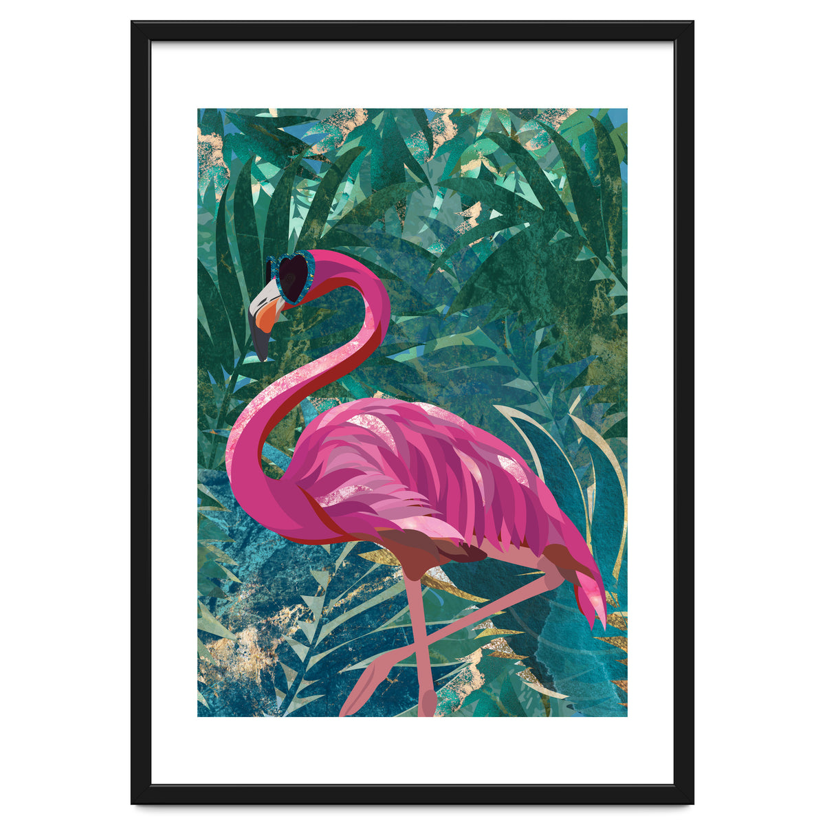Flamingo in the jungle