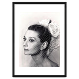 Audrey Hepburn with Veil, Classic Hollywood Glamour Photography, Black and White Icon Portrait thumbnail