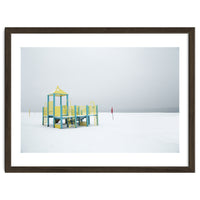 Playground in the winter seascape