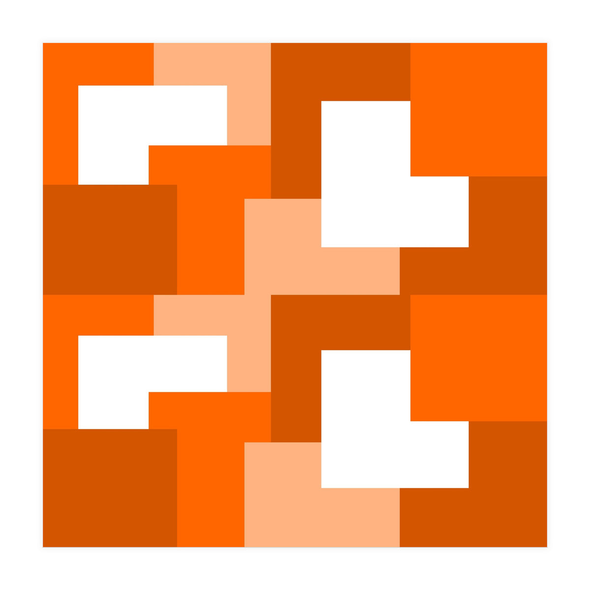 Orange Abstract Square Tiles (Print Only)
