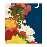 Moonlight, Vintage Botanical Nature Floral, Night Sky Illustration, Bohemian Eclectic Plants Blossom Starry Night (Print Only) thumbnail