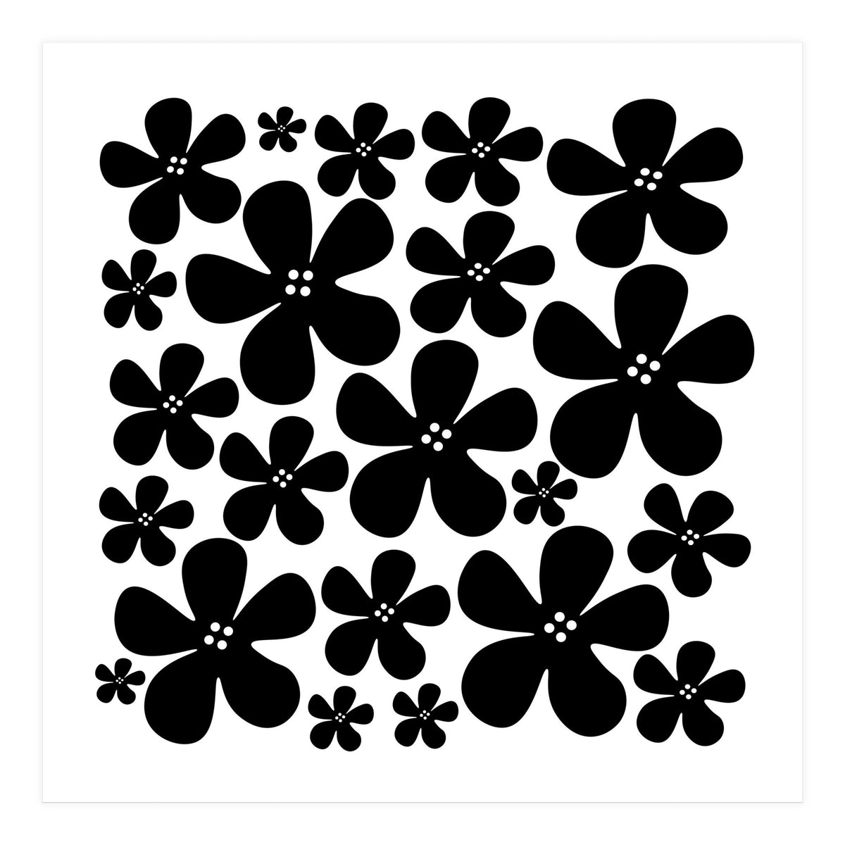 Black Flowers Pattern (Print Only)