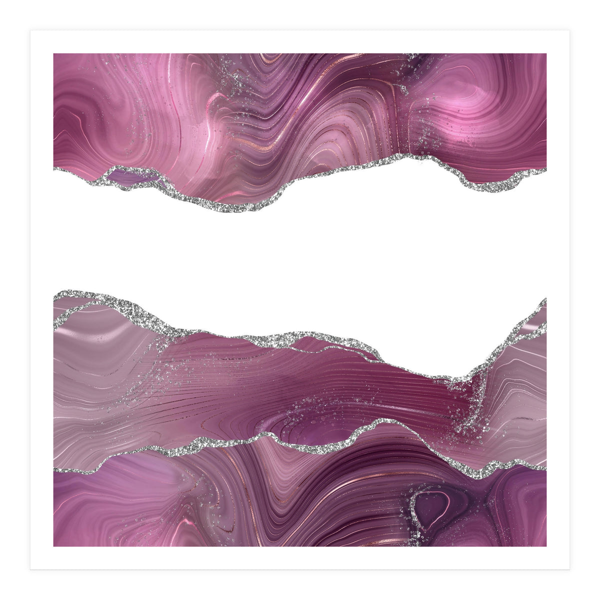 Mauve & Silver Agate Texture 08  (Print Only)