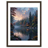 Serene Lakeside Retreat in Autumn Forest