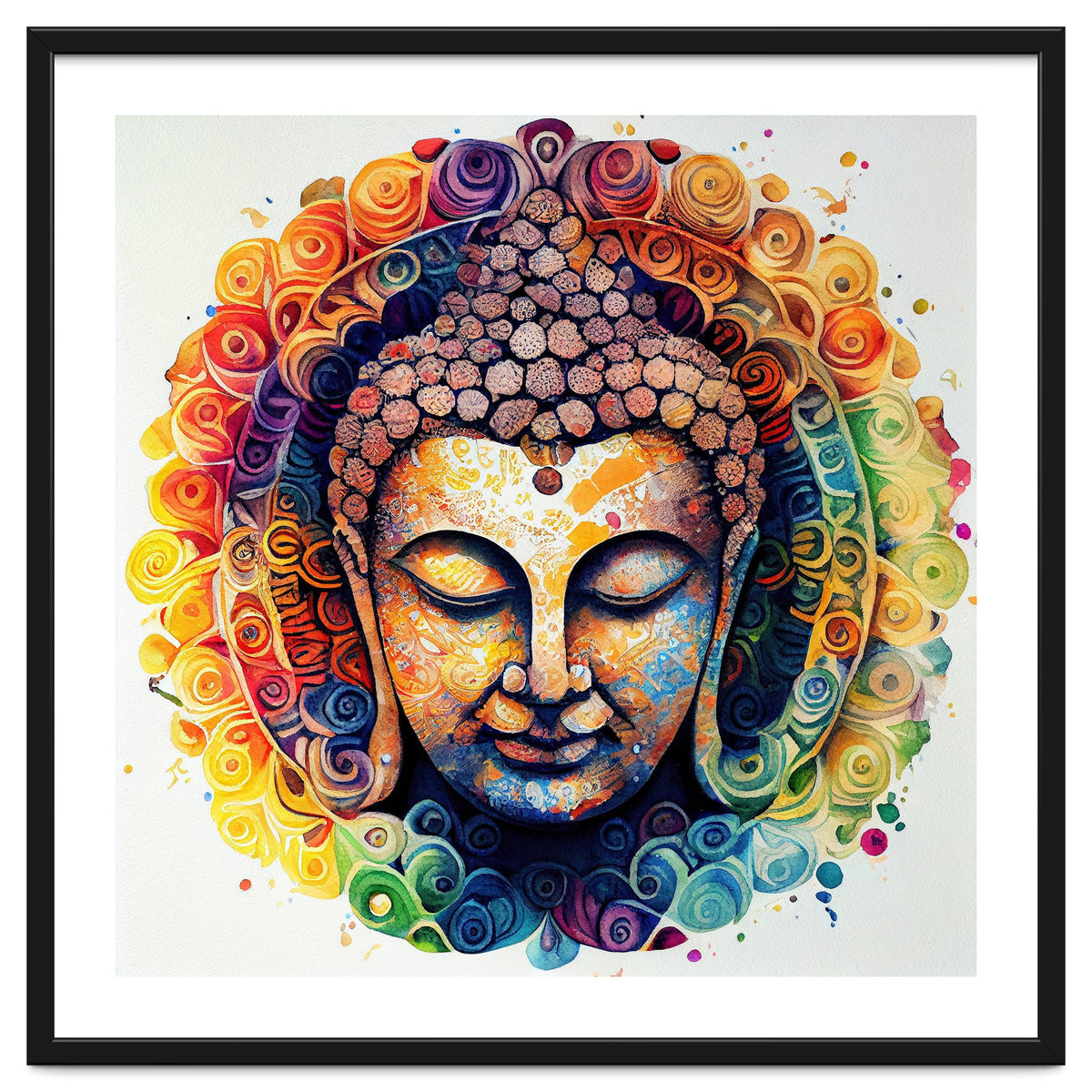 Rainbow Mandala Buddha Portrait