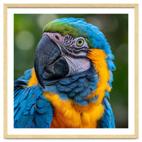 Close Up Blue And Yellow Macaw Parrot Face