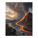 Dramatic Volcanic Eruption Landscape Art (Print Only) thumbnail