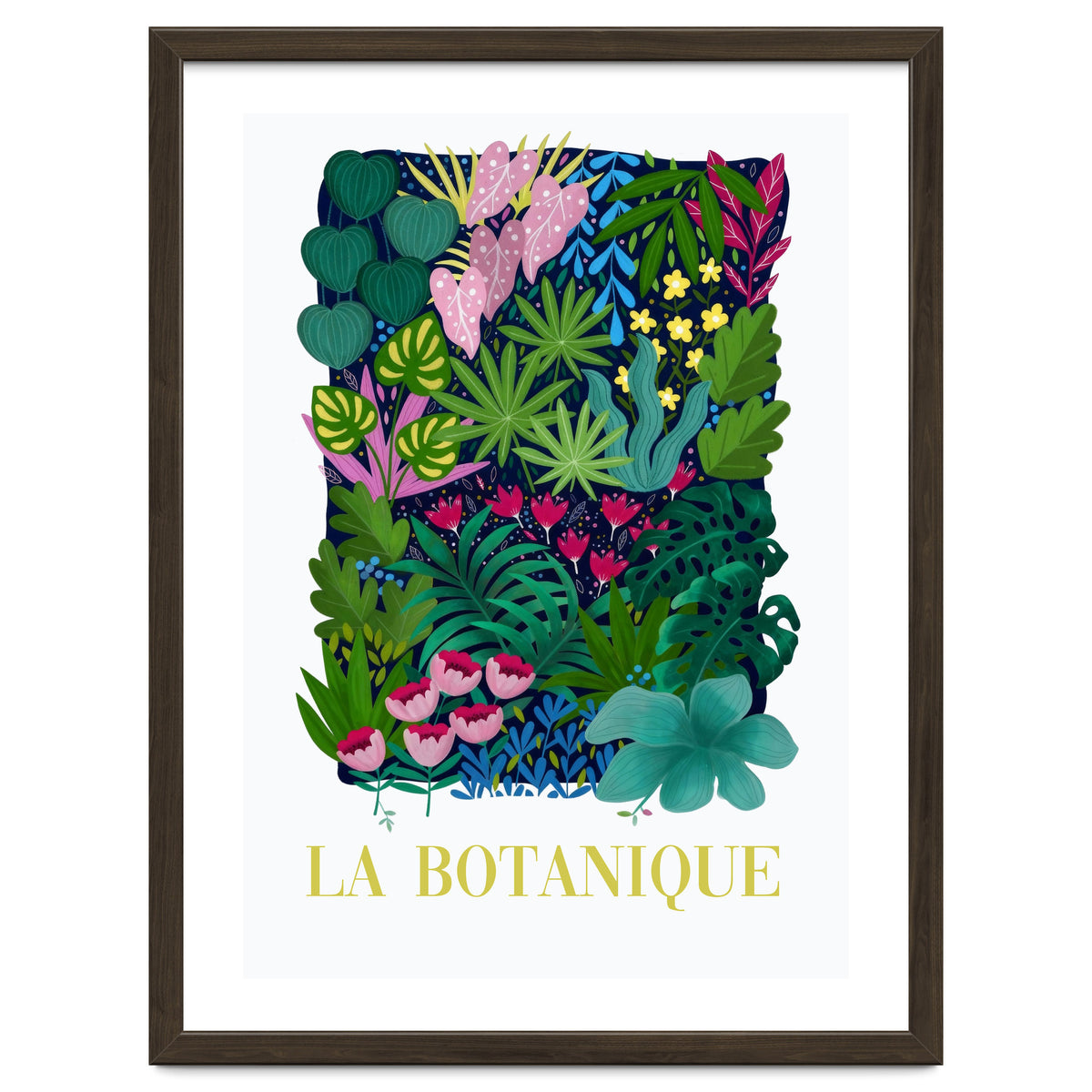 La Botanique, Botanical Garden, Colorful Jungle Print, Boho FLower Market