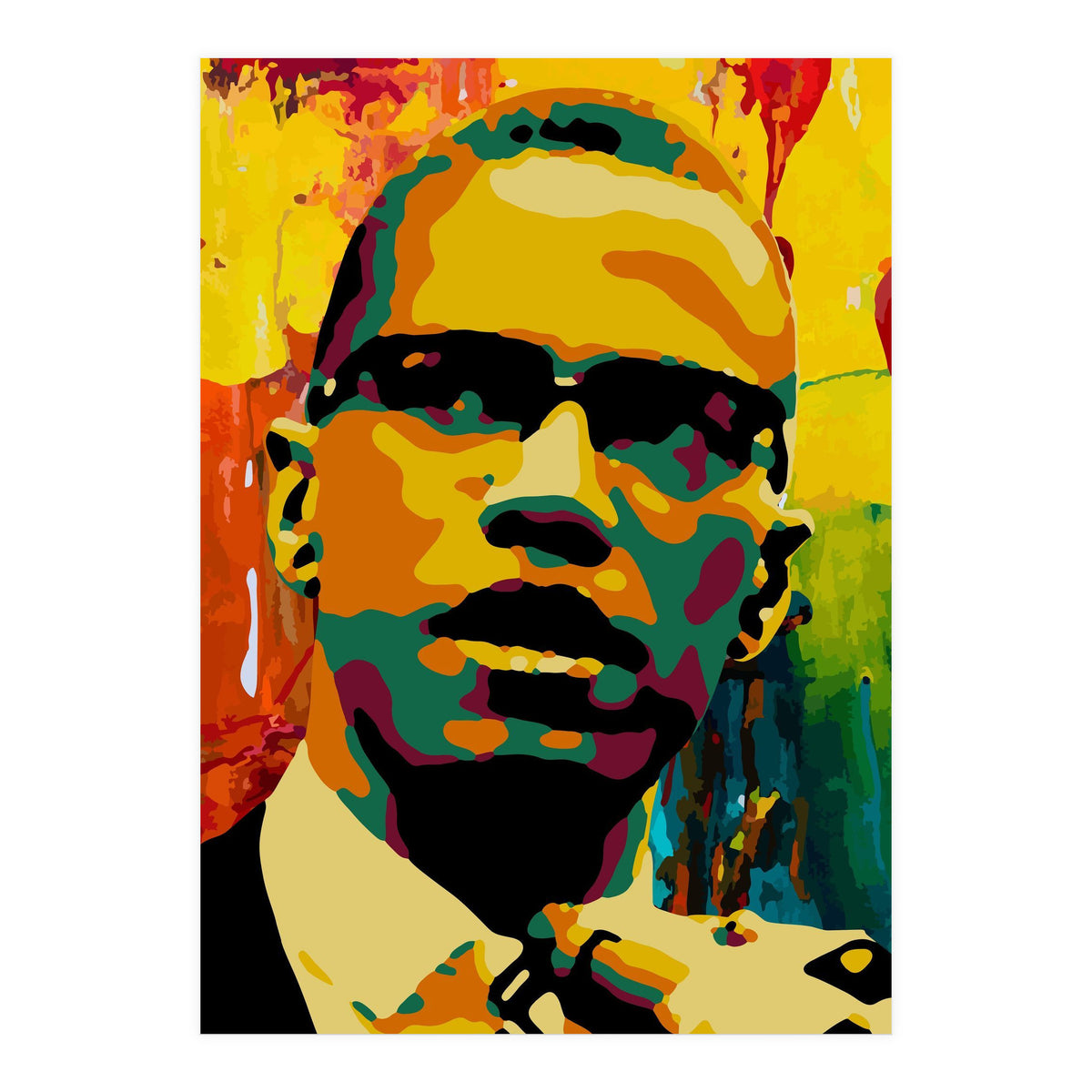 Malcolm X Colorful Abstract Art 2 (Print Only)