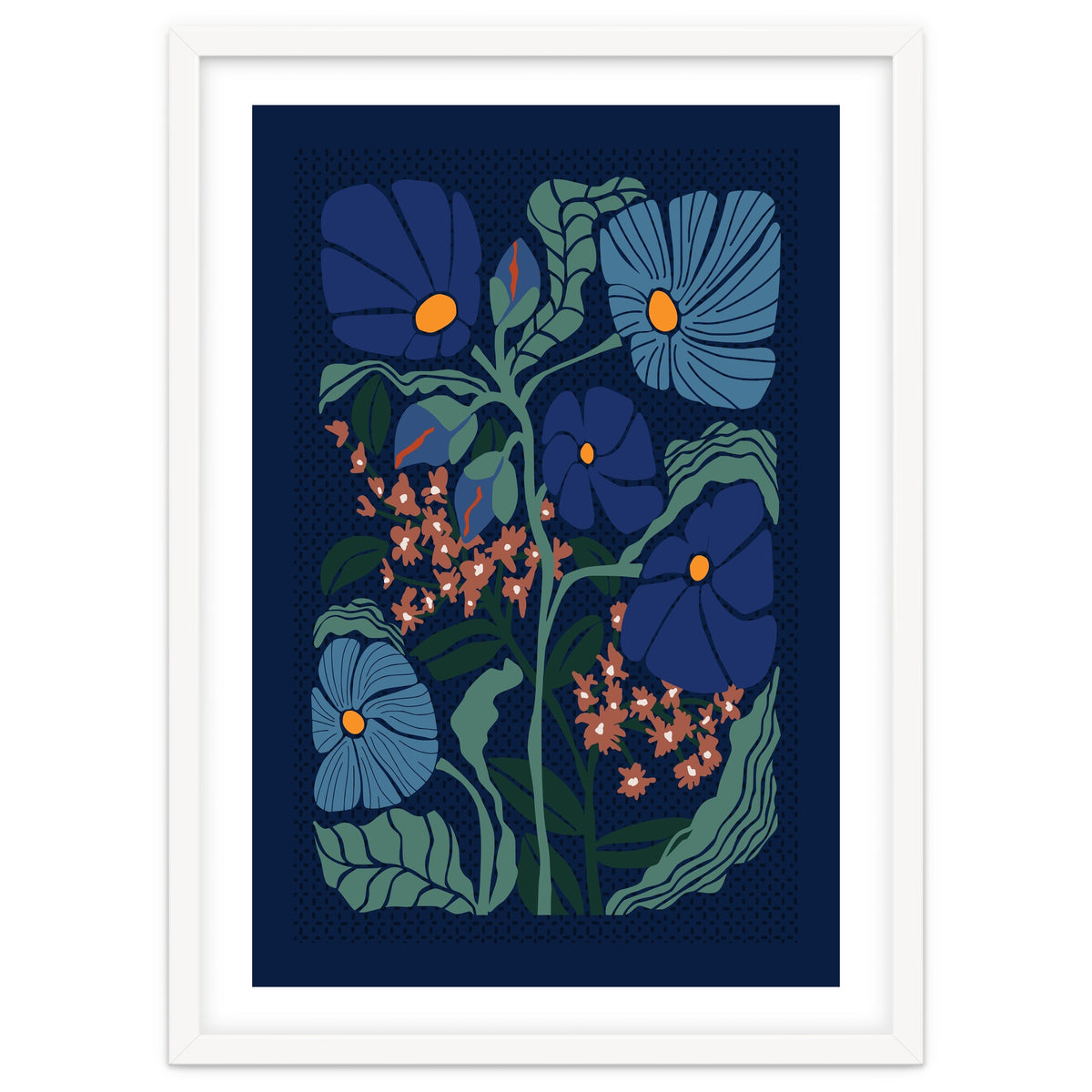 Klimt Flower Dark Blue
