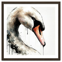 Watercolor Swan Portrait