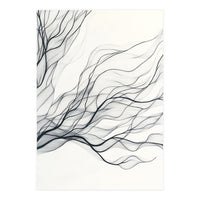 Abstract Black Branching Lines Flowing (Print Only)
