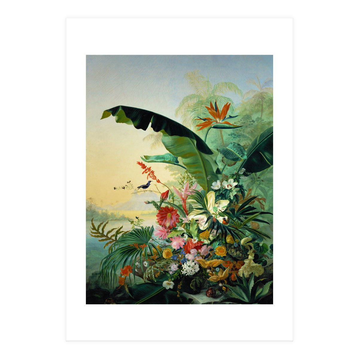 Fleurs exotique, 1836 Exotic flowers from tropical countries. Canvas, 162 x 121 cm. (Print Only)