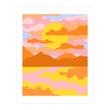 Colors Of The Sky, Sunset Sunrise Nature Landscape Illustration, Travel Adventure Bohemian Colorful (Print Only) thumbnail