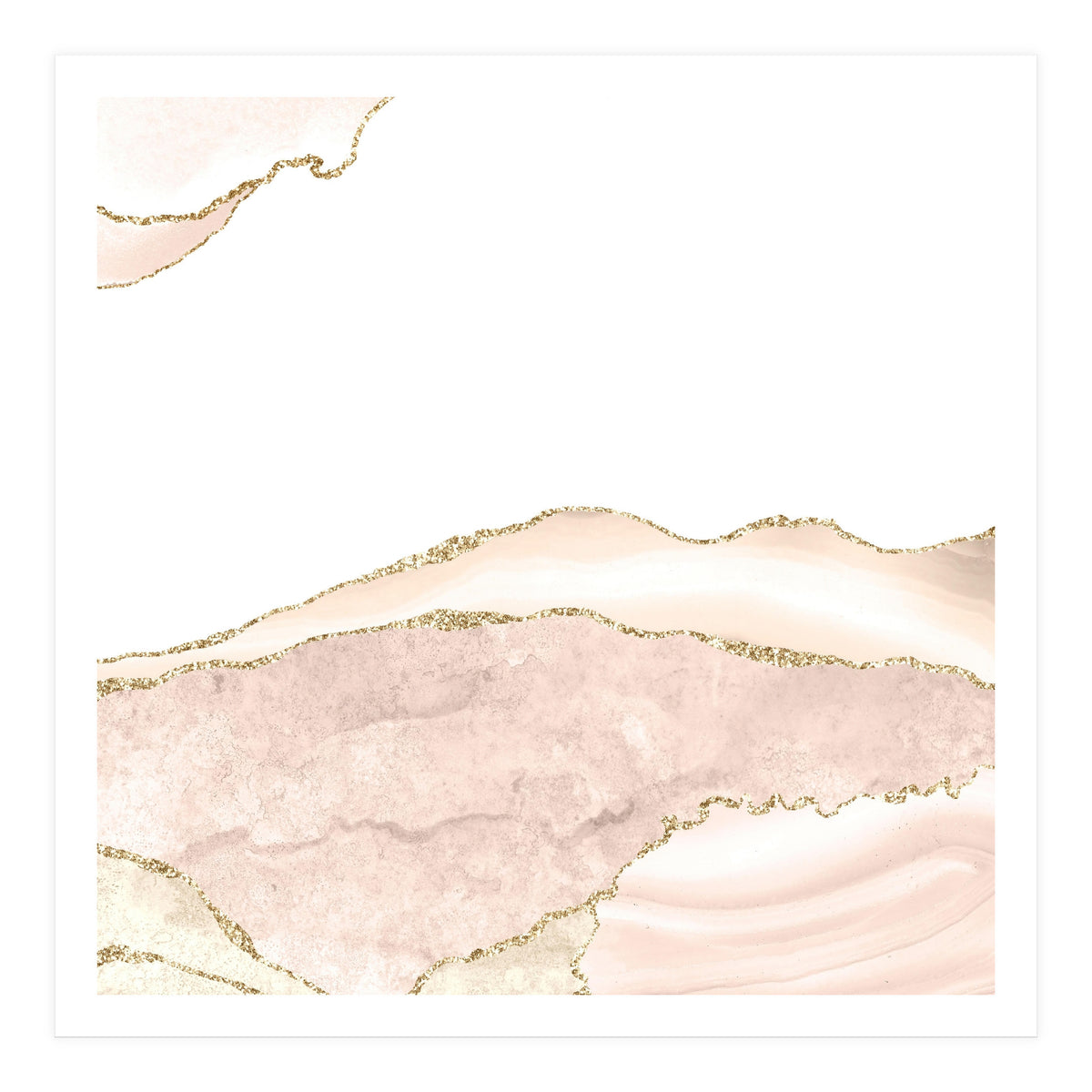 Ivory & Gold Agate Texture 08  (Print Only)