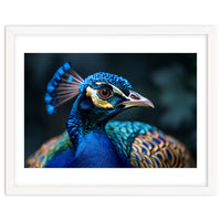 Peacock Head Close Up Majestic Blue Bird