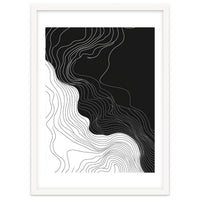 Abstract Black And White Wavy Lines Flowing