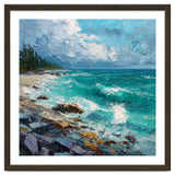 Coastal Turquoise Shoreline with Crashing Ocean Waves thumbnail