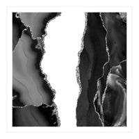 Black & Silver Agate Texture 07 (Print Only)