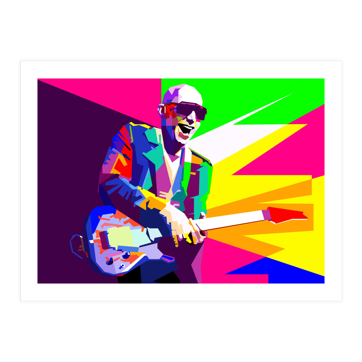 Joe Satriani Rock Guitar Instrumental Pop Art WPAP   (Print Only)