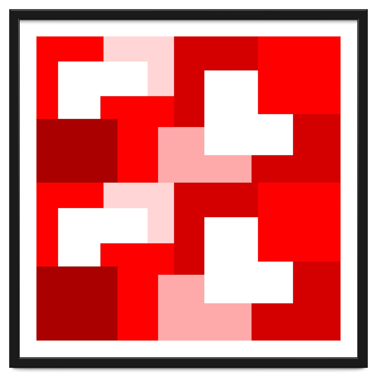 Red Abstract Square Tiles